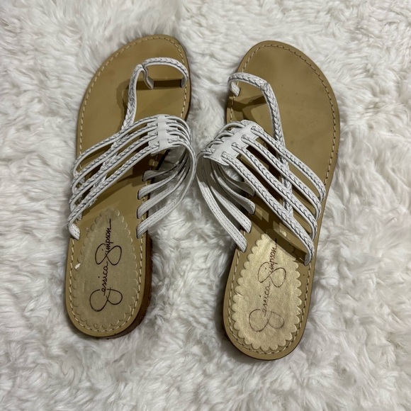 Jessica Simpson White Summer Sandals Size 6.5 - Picture 1 of 6